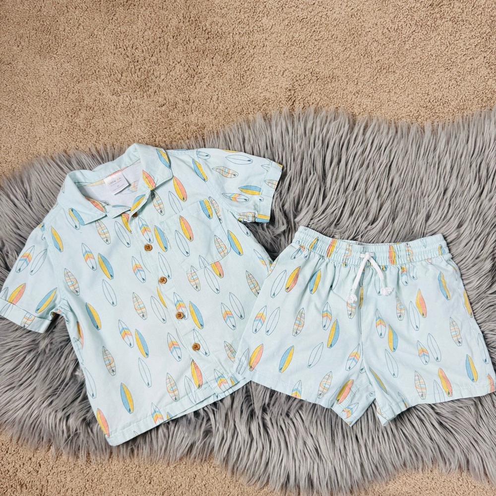 Little CO. surfboard linen set 🏄‍♂️
